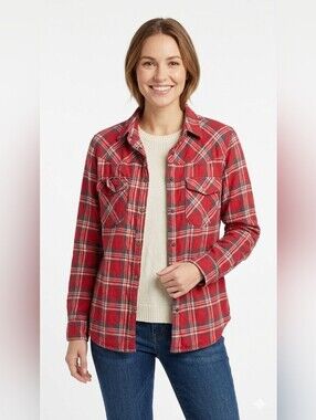 Jachs Girlfriend Red Plaid Button-Front Shirt SzXL
